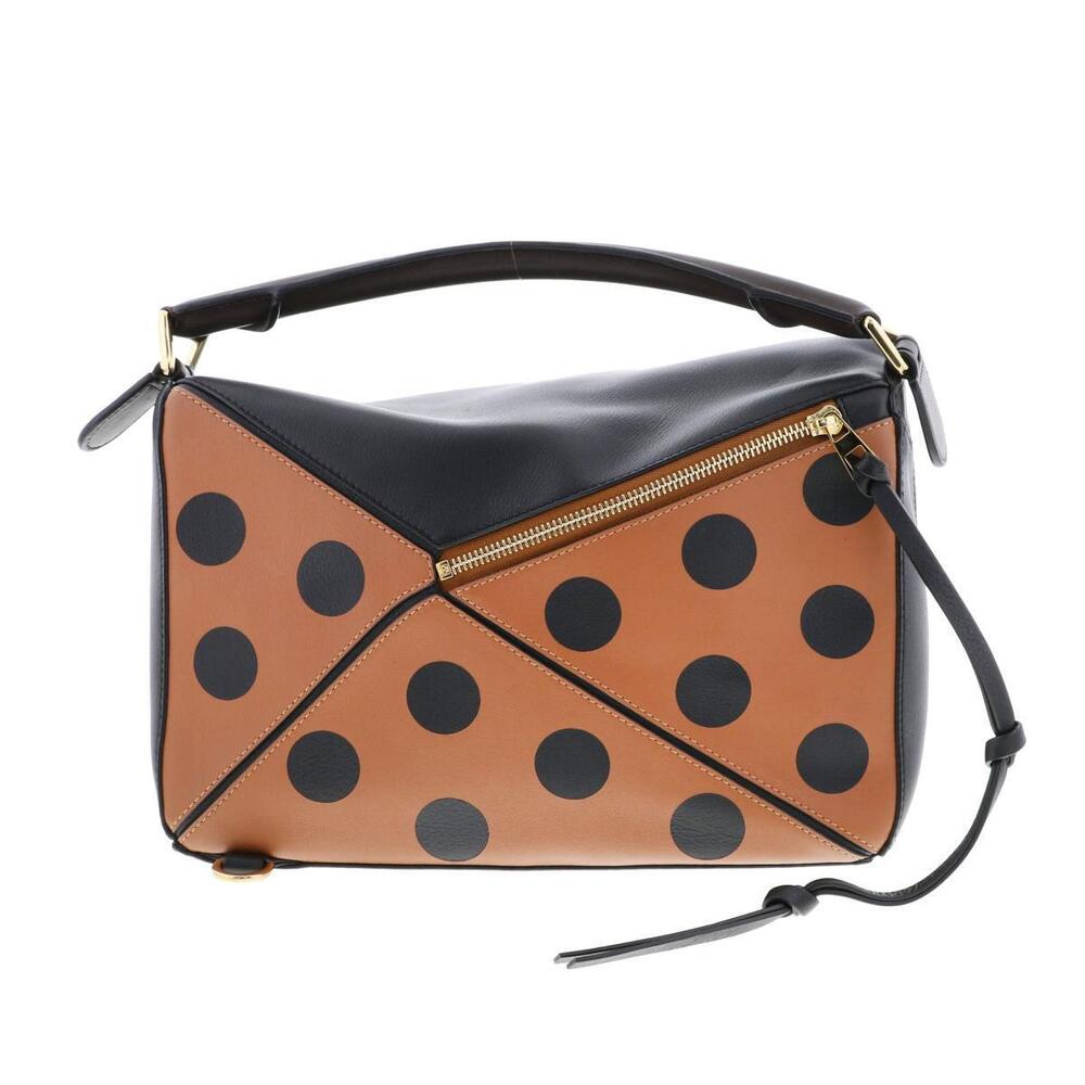 LOEWE Puzzle Circle Bag Shoulder Messenger Dot Brown Black - Picture 4 of 6